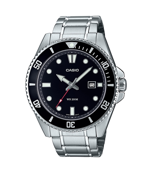 Casio Mens Stainless Metal Black Dial Diver Watch