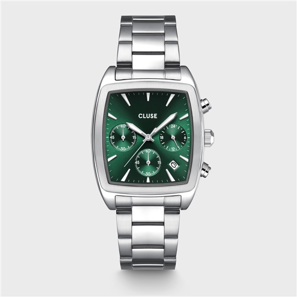 CLUSE Silver Quartaut Chronograph Inexperienced Watch - Silver