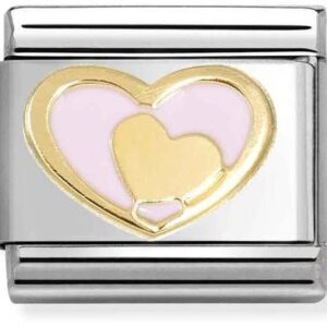 Nomination Heart in Heart Pink – Stainless Steel