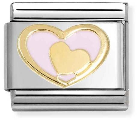 Nomination Heart in Heart Pink - Stainless Steel