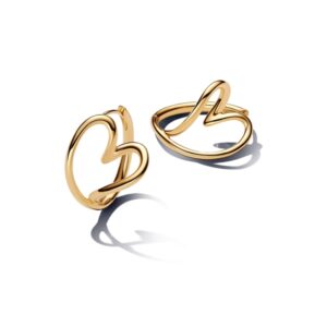 Pandora Gold Middle Hoop Earrings