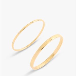 Trainer Gold Boxed Bangles Set of Two – Gold