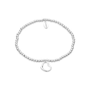 Karma Silver Open Middle Stretch Bracelet – Silver