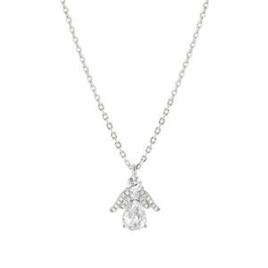 Nomination Silver White Crystal Angel Pendant Necklace