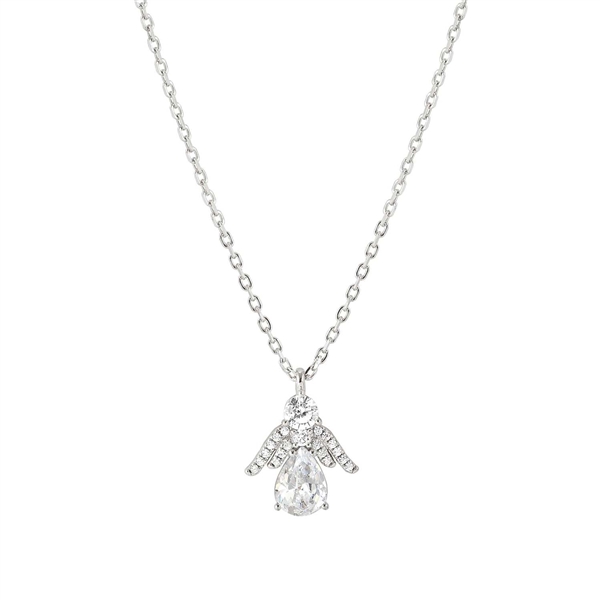 Nomination Silver White Crystal Angel Pendant Necklace