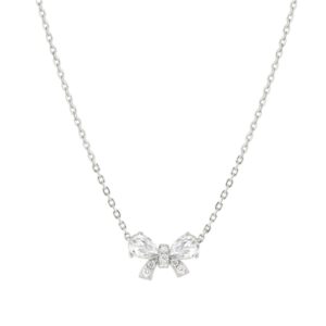 Nomination Silver White Crystal Bow Necklace
