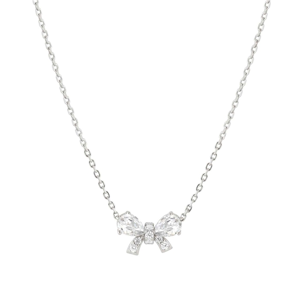 Nomination Silver White Crystal Bow Necklace