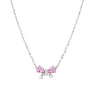 Nomination Silver Red Crystal Bow Necklace