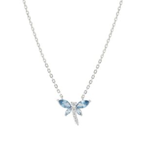 Nomination Silver Dragonfly Blue Crystal Necklace