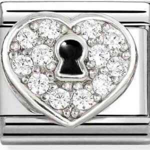 Nomination White Crystal Padlock Charm