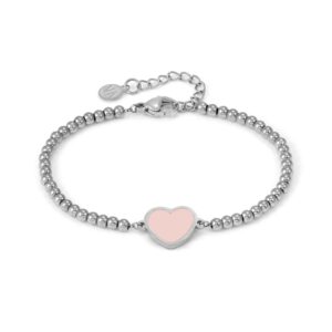 Nomination Emosfere Pink Heart Beaded Stainless Steel Bracelet