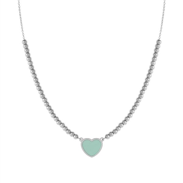 Nomination Emosfere Green Heart Beaded Stainless Steel Necklace