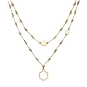Olivia Burton Honeycomb Double Necklace