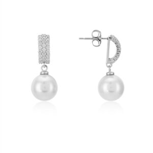 Argento Silver Double Pearl Drop Earrings – Silver