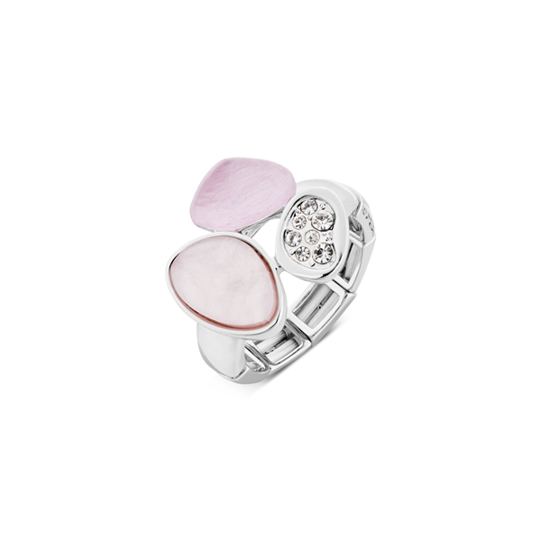 August Woods Silver Misty Rose Crystal Adjustable Ring - Silver