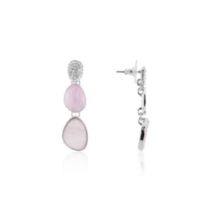 August Woods Silver Misty Rose Crystal Drop Earrings – Silver