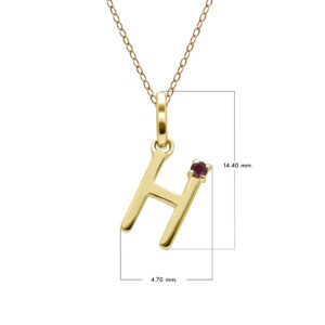 Preliminary Ruby Letter Necklace In 9ct Yellow Gold