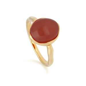 Abnormal Assortment Dyed Purple Jade  Ring in Gold Plated Sterling Silver