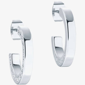 Ted Baker SENATTA Silver Tone Crystal Hoop Earrings TBJ2983-01-02