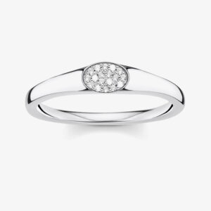 THOMAS SABO Silver Oval Cubic Zirconia Pavé Ring TR2315-051-14-50