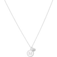 Karma Silver Letter M Coin Necklace - Silver - Image 2