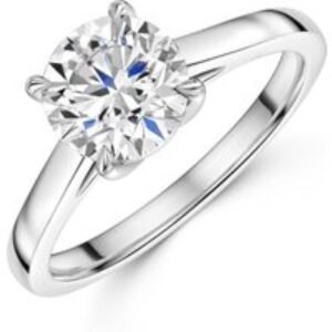 Platinum Lab Grown 1.50ct Spherical Good Diamond Solitaire