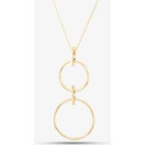 9ct Gold Double Circle Drop Necklace GN298