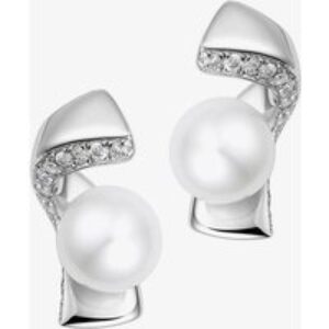 Fei Liu Pirouette Silver Cubic Zirconia & Pearl Stud Earrings PIR-925R-201-PLCZ