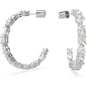 Swarovski Mesmara Blended Cuts Rhodium Hoop Earrings