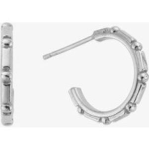 ChloBo Art Deco Silver Bead Hoop Earrings SEH3448