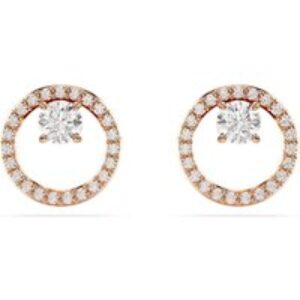 Swarovski Constella Rose-Gold Spherical Crystal Stud Earrings