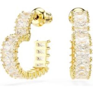 Swarovski Matrix Gold Center Form Baguette Crystal Hoop Earrings