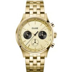 CLUSE Gold Antheor Black Dial Multifunction Watch – Gold