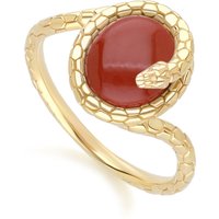 ECFEW™ Purple Jasper Winding Snake Ring In Gold Plated Sterling Silver - Image 2