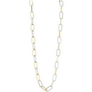 August Woods Silver Two-Tone Paperclip Necklace – 40cm