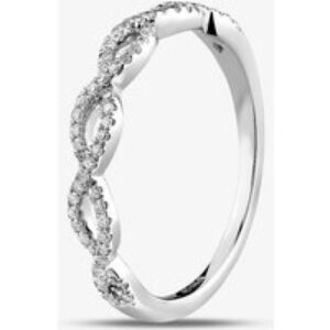 9ct White Gold 0.15ct Diamond Pave Open Wave Ring THR23187-15 L