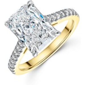 18ct Yellow Gold Radiant Reduce 3.25ct Lab Grown Diamond Solitaire