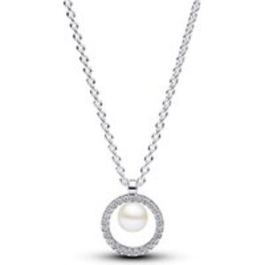 Pandora Treated Freshwater Cultured Pearl & Pavé Collier Necklace – 45cm