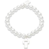 August Woods Silver Cross Heart Pearl Bracelet - Silver - Image 2