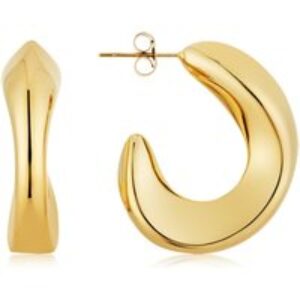 Over & Over Gold Stainless Metal Chunky Natural Hoop – Gold