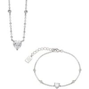 August Woods Silver Crystal Heart Set – Silver