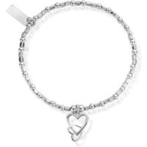 ChloBo Silver Mini Cube Linked Heart Bracelet – Silver