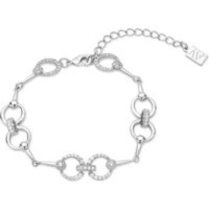 August Woods Silver Circle Crystal Link Bracelet – Silver