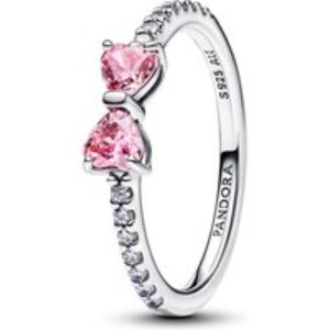 Pandora Silver Glowing Red Bow Ring – 52 Pandora Ring