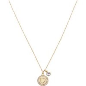 Karma Gold Center Crystal Coin Necklace – Gold