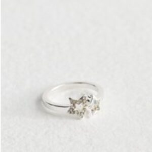 Silver Tone Diamanté Superstar Ring New Glance