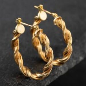 Pre-Owned Yellow Gold 25mm Twisted Hoop Earrings 41171799