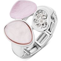 August Woods Silver Misty Rose Crystal Adjustable Ring - Silver - Image 2