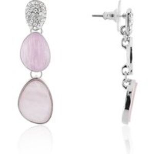 August Woods Silver Misty Rose Crystal Drop Earrings – Silver