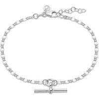 Argento Recycled Silver Sunburst T-Bar Bracelet - 18cm - Image 2